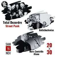 affiche Total Dezordre + Anticlockwise + Hors Contrôle Alone @ Barberaz (73)